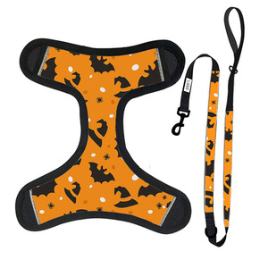 Custom Halloween Pet Harness Leash <b>Collar</b> Modern Fashion Bandana 2-Pc Gift Set Custom Printed for <b>Dogs</b> - Product Image 5