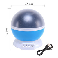 Projecteur d'étoiles rotatif à 360 degrés alimenté par USB, romantique, lumières nocturnes pour la décoration de la chambre des enfants, cadeaux pour bébés