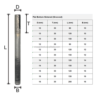 Hot Bán Kim Cương CNC <span class=keywords><strong>Router</strong></span> Cắt Bits Đáy Phẳng Thiêu Kết Kim Cương Kim Cương Điêu Khắc Bits Đối Granite Thạch Anh Thạch Anh - Product Image 2