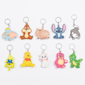 Lindo estilo Anime seguro PU cuero llavero luz en relieve colgante decoración logotipo impreso personalizado serigrafía al por mayor - Product Image 6