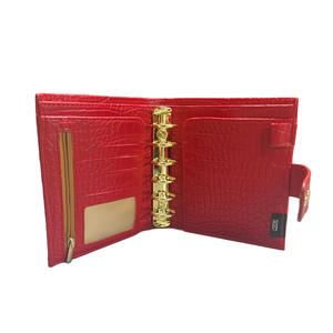 Planificador de Presupuesto Rojo con Diseño de Cocodrilo, Duradero, con 6 Anillas, Tamaños A5, A6 y A7, con Cierre Dorado, para la Organización Diaria del Presupuesto de Mujeres - Product Image 2
