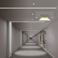 Profilé en T en alliage d'aluminium anodisé architectural - Profil LED encastré au plafond pour cloison sèche en plâtre |   CRI 90 Dimmable Garantie 5 ans