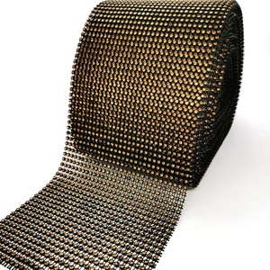 Rouleau de ruban strass ss3.5 brillant en cristal lcl, 1 pièce, 30 lignes, <span class=keywords><strong>pierre</strong></span> de couleur, maille en plastique noir, base en strass, ruban pour décor de mariage - Product Image 2