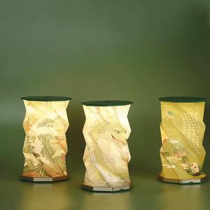 Lámpara de Mesa Plegable Retro Creativa, Lámpara de Libro <span class=keywords><strong>Origami</strong></span> con Carga LED, Lámpara Nocturna Portátil Táctil Inteligente - Product Image 3