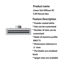 Diffuseur d'air linéaire en aluminium moderne pour CVC avec boîte de plénum, durable et facile à installer