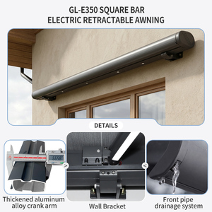 Tenda <span class=keywords><strong>da</strong></span> <span class=keywords><strong>Sole</strong></span> Elettrica Retrattile per Esterni, 6m, Montaggio a Parete, per Garage, Protezione Solare Motorizzata a Cassonetto Completo - Product Image 3