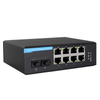 Minicámara de seguridad para exteriores, cctv, ip, 8 puertos, gigabit, poe, interruptor de red ethernet industrial, 48V, 10 puertos din rail
