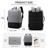 Sac à dos antivol pour ordinateur portable 15,6 pouces avec compartiment à chaussures, sangles escamotables, imperméable, pour hommes