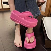Sandales tongs compensées légères et confortables pour femme, à bout ouvert, en EVA souple, à séchage rapide, rehaussantes