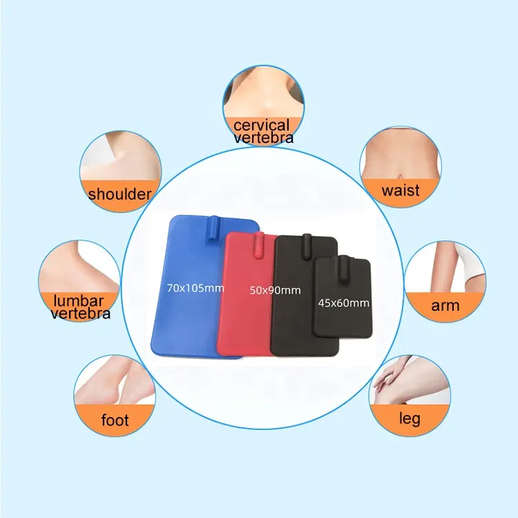 Électrode de patch en silicone pour stimulation par électrothérapie de conception non irritante Jinke Fisioterapia y Rehabilitacion