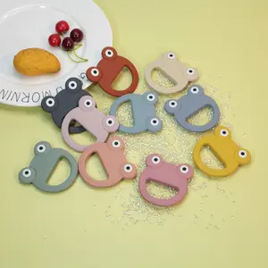 出牙咀嚼玩具戒指有效青蛙形状易于保持双酚a免费硅胶出牙舒缓婴儿男孩女孩婴儿淋浴