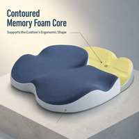 Coussin de chaise ergonomique en mousse à mémoire de forme avec soutien du coccyx pour une assise prolongée, respirant, pour le bureau