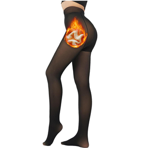 Caldo invernale caldo <span class=keywords><strong>collant</strong></span> traslucido a vita alta con punta cucita senza cuciture in pile foderato termico <span class=keywords><strong>collant</strong></span> traslucido per le donne - Product Image 1