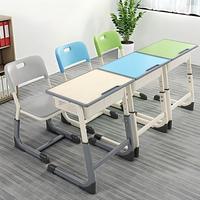 Conjunto de Silla y Escritorio Escolar Individual de Metal, Moderno, Cómodo, Ergonómico, Duradero, Ajustable en Altura y Antideslizante para Estudiantes de Primaria