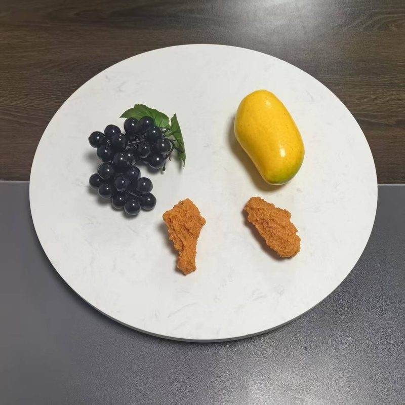 White marble turntable rotating dinner plate