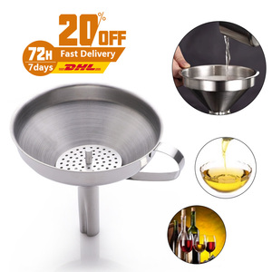 Fábrica Atacado Aço Inoxidável Qualidade Premium Cozinha Ferramenta Óleos Funil De Metal Líquido Com Filtro - Product Image 2