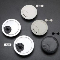 Cache-trou de câblage rond en plastique ABS électroplaqué pour meubles et armoires, idéal pour bureaux et ordinateurs, modèle 505360