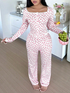 Casual Dames Schattige Lange Mouwen Zachte Pyjama Set Top En Broek Nachtkleding <span class=keywords><strong>2</strong></span> Delige Pyjama Thuis Kleding Set - Product Image 6