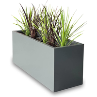 Grande jardinière en métal pour plantes d'extérieur 36 "L X 12" W X 26 "H, grande jardinière rectangulaire en acier robuste