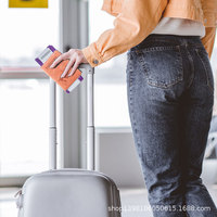En stock – Étui de passeport NAHOO HZ041 en cuir PU anti-magnétique, anti-vol de données, effet peau, avec fermeture magnétique