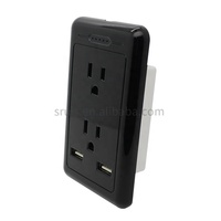 Type B 2 Gang Wall Switch and Socket Double Us Socket White Color