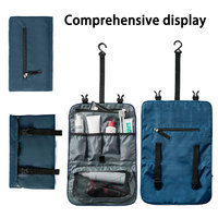Bolsa de Aseo Plegable para Viaje, Organizador de Artículos de Aseo con Múltiples Compartimentos y Bolsa Desmontable con Cierre para Viajes de Negocios y Vacaciones