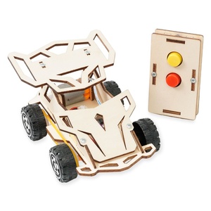 OKN-T05091 <b>DIY</b> Wireless Remote Control 4WD Car STEM Wooden Educational Science <b>Kit</b> - Product Image 1