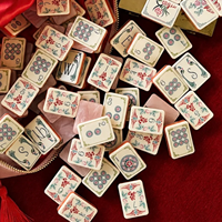 Tuiles de Mahjong Américaines en Opale Rose de Luxe, Ensemble de 160 Tuiles, Artisanat en Acrylique Premium, Collection Héritage Chinois pour les Vacances