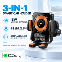   Support de téléphone pour traceur de véhicule avec certification Apple Find My, charge sans fil 15W et détection intelligente du smartphone