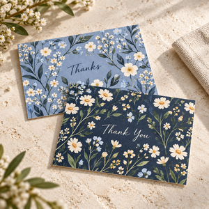 Cartes de remerciement élégantes à l'<span class=keywords><strong>aquarelle</strong></span> florale, personnalisables, motifs naturels de <span class=keywords><strong>feuilles</strong></span> florales, pack de cartes de remerciement pour mariage - Product Image 4