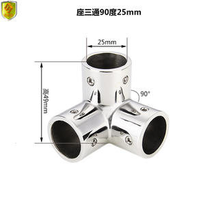 Raccords en acier inoxydable de 25 mm en forme de T et raccords de tuyauterie, état neuf, base pour auvents, yachts, bateaux de pêche - Product Image 3