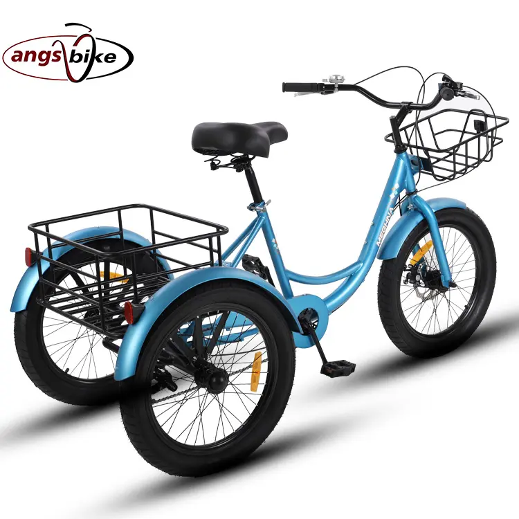 Nhà Máy OEM Bán Buôn Dành Cho Người Lớn Chất Béo 3 Bánh Xe Trike 20/24 Inch Ba Bánh Ngoài Trời Đôi Đạp Ba Bánh