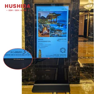 Ultra Thin Free Standing Lcd Advertising Player Touch Screen Android Wifi Stand Vertical Tv Digital Display