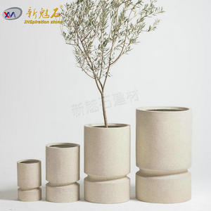 New Stone Building Materials Terrazzo Art <b>Planter</b> <b>Box</b> Customizable Size For Hotels And Airports Decorative Concrete Flower Bed - Product Image 2