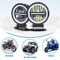 Lampu Kabut Angel Eyes LIUHJG 12-80V, Lampu Sorot Motor LED Kecerahan Tinggi untuk Suku Cadang & Aksesoris Motor