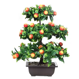 SZ grande simulation plante verte en pot fleur en plastique fruits salon bureau bonsaï fausse grenade orange pêche <span class=keywords><strong>jujube</strong></span> <span class=keywords><strong>arbre</strong></span> - Product Image 1