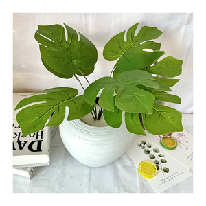 Fulin <span class=keywords><strong>7</strong></span> dĩa màu xanh lá cây lá cho trang trí nhà đám cưới Vườn chụp ảnh Prop nhân tạo thực vật - Product Image 6