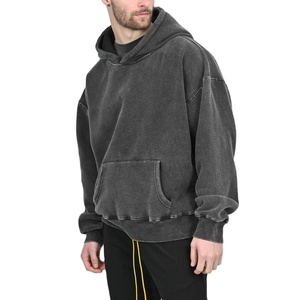 Sudadera con capucha oversize de algodón 100% pesado, estilo vintage lavado a la nieve, de fabricante chino de ropa urbana, superventas. - Product Image 3