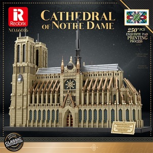Reobrix 66016 Notre Dame Cathedral Building <b>Blocks</b> Model Educational Assembly Toy for Youth 8868 Pieces - Product Image 3