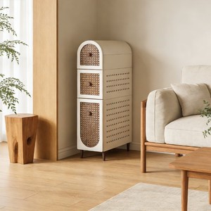 Armoire <span class=keywords><strong>de</strong></span> <span class=keywords><strong>rangement</strong></span> étroite en plastique à trois niveaux, style rétro, pour la maison, le salon, la <span class=keywords><strong>chambre</strong></span>, design minimaliste moderne, gain <span class=keywords><strong>de</strong></span> place - Product Image 4