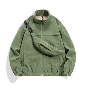 <span class=keywords><strong>Veste</strong></span> polaire unisexe zippée haut de gamme, couleur unie, sur mesure par le fabricant, grande taille, vêtement chaud - Product Image 4
