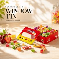 Boîtes rectangulaires en fer blanc avec couvercle fenêtré pour biscuits, bonbons, chocolat, cadeaux, snacks, thé, chewing-gum, sucre - Vente en gros