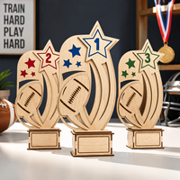 Plaque de trophée en bois pour champion, décoration de récompense sportive, souvenir d'événement scolaire gravé sur mesure, cadeau artisanal à exposer