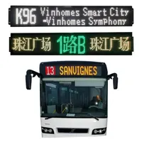 Affichage LED couleur pleine P10*12.5mm pour vitres avant, arrière et latérales de bus