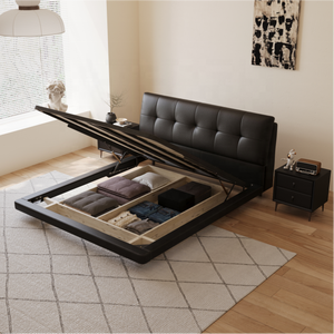 <span class=keywords><strong>Lit</strong></span> à <span class=keywords><strong>suspension</strong></span> moderne rembourré en similicuir avec cadre en chêne, taille King/Queen, confortable, écologique, durable, luxe pour chambre à coucher - Product Image 6
