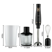 RAF 4 en 1 Mixeur Plongeant Électrique Manuel 800 W pour Cuisine en Acier Inoxydable