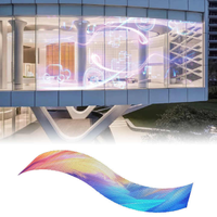 Película de Cristal P20, Pantalla LED Transparente para Interiores, Película Flexible Autoadhesiva para Vidrio, Panel de Visualización para Fachadas de Arquitectura