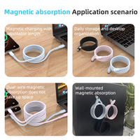 Nuevo Cable Magnético Tipo C de Silicona Colorido Macaron para Teléfono Móvil, Cable de Carga Rápida USB C