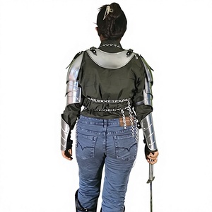 <b>Silver</b> Plated Steel Armor Set With Chainmail And Plate Protection For Medieval Costume Wear - Product Image 5