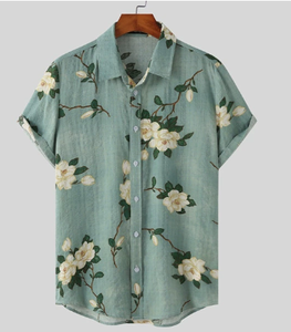 Camicia a maniche corte <span class=keywords><strong>da</strong></span> spiaggia, nuova in poliestere, casual, con stampa a pois, taglie forti <span class=keywords><strong>da</strong></span> <span class=keywords><strong>uomo</strong></span>, estiva, ecologica, servizio OEM - Product Image 3